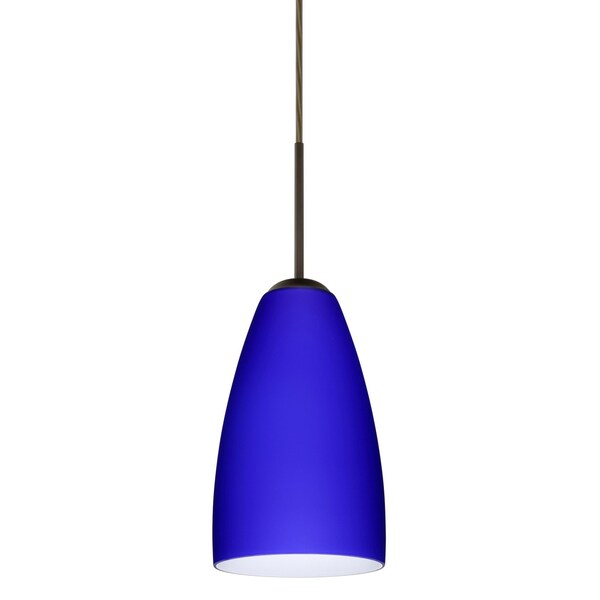 Besa Lighting Riva 9 Cord Pendant, Cobalt Blue Matte, Bronze Finish, 1x9W LED 1JT-1511CM-LED-BR - main